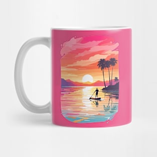 Tropical Sunset Paddle Boarding Mug